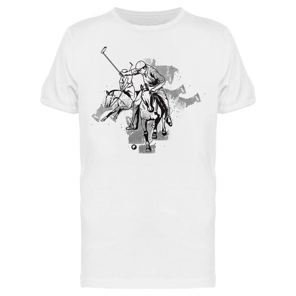 Polo Sport Player Sketch T-Shirt Men -Image by Shutterstock, Male 3X-Large