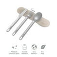thumbnail image 3 of Bentgo Stainless Travel Utensil Set - Reusable 3-Piece Silverware Set with Carrying Case, High-Grade Premium Steel, BPA-Free Case, Eco-Friendly - Ideal for Travel, Camping, and Office Use (Sand), 3 of 7