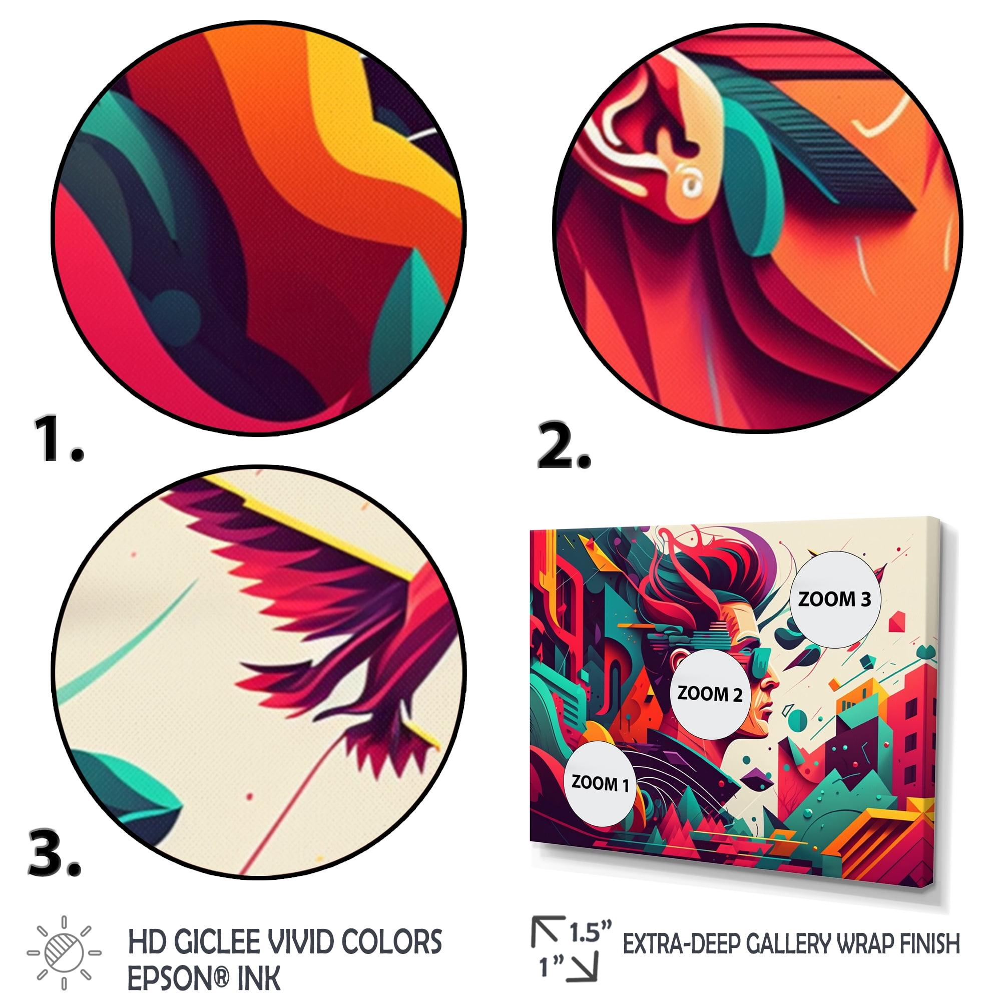 Designart Colorful Side Profile Of Rocker Canvas Wall Art
