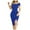 Blue Dress, variant on Women's Bodycon Split Dress Solid Color Tops Off Shoulder Short Sleeve Clothing Wedding Cocktail Party Summer Dresses for Female Blue XXL Discount
