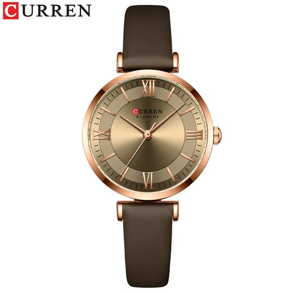 New Elegant Style Green Wristwatch CURREN Brand Top Luxury Women's Quartz Watches Fashion Leather Strap Ladies Clock Femme 9079