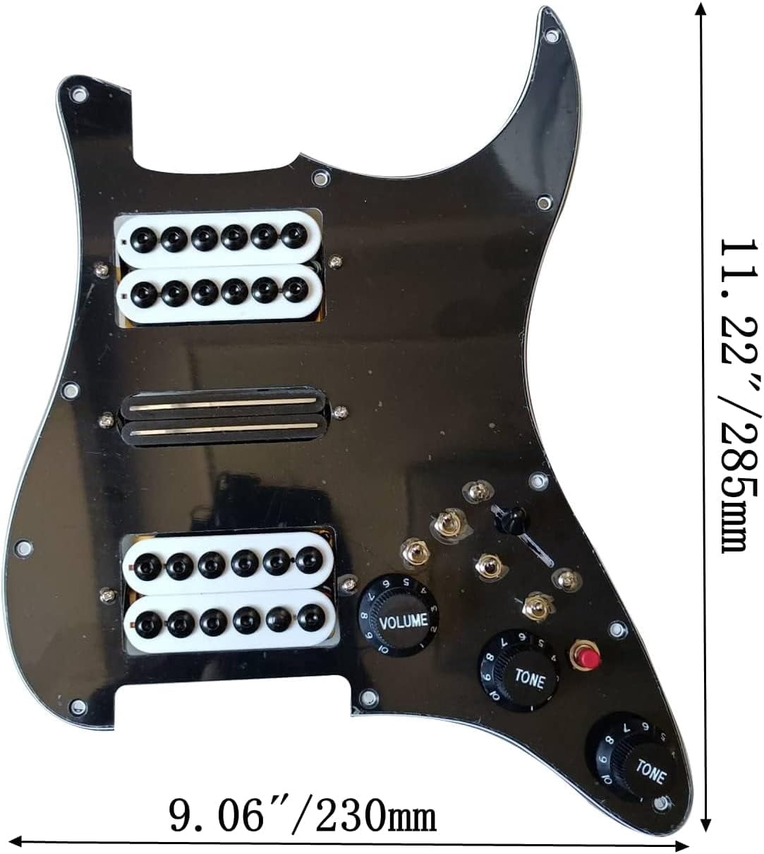 Left Handed Loaded Pickguard For Fender Strat - HSH With Alnico 5 Pickups, Coil Splits, Prewired