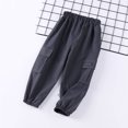 thumbnail image 4 of Boys Cargo Joggers Pants Elastic Waist Jogging Youth Hiking Trousers Kids School Uniform Sweatpants 12-13T, 4 of 7