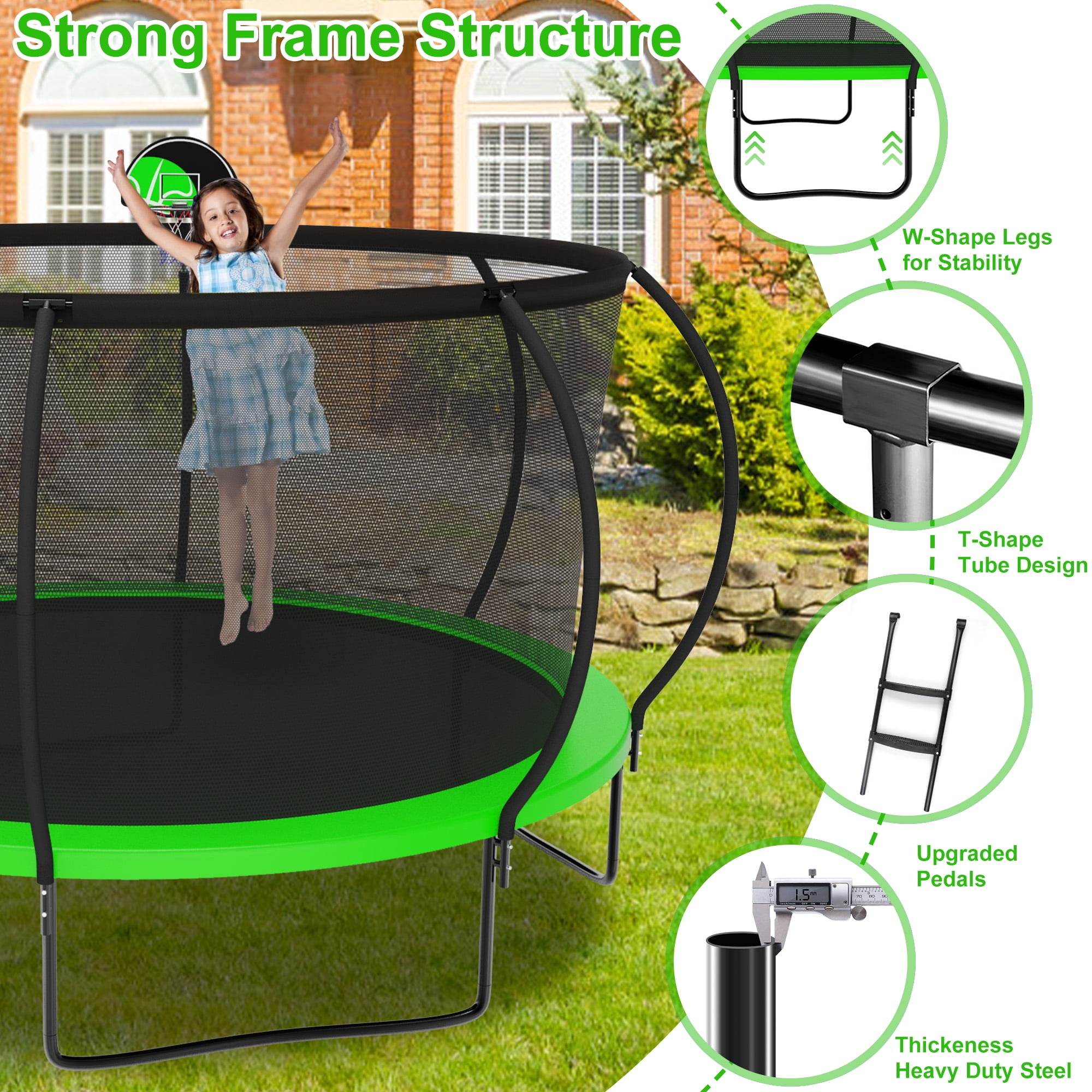 Buy Lavay 14FT Trampoline for Kids and Adults, 1400LBS 6-8 People Round ...