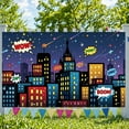 thumbnail image 5 of Hero Banner Colorful Design City Night Banner Party Backdrop for Birthday Party Baby Shower Photography Background, 5 of 9