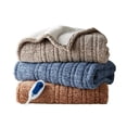thumbnail image 3 of True North by Sleep Philosophy Contemporary Fabric Heated Throw in Blue, 3 of 10