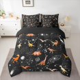 thumbnail image 2 of Homewish Cartoon Dinosaur Bedding Comforter Set 7pcs for Preppy Children Kids,Kawaii Animal Dino Queen Bedding Sets Super Cozy,Gradient Universe Galaxy Queen Sheet Sets,Breathable Home Decor, 2 of 8