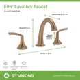 thumbnail image 3 of Symmons SLW5512BBZPP Elm 1.0 GPM Widespread Bathroom Faucet - Bronze, 3 of 7