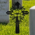 thumbnail image 6 of Dad and Mom Memorial Grave Markers Cross Flower Grave Plaque Stake Cemetery Decorations for Yard, 6 of 7