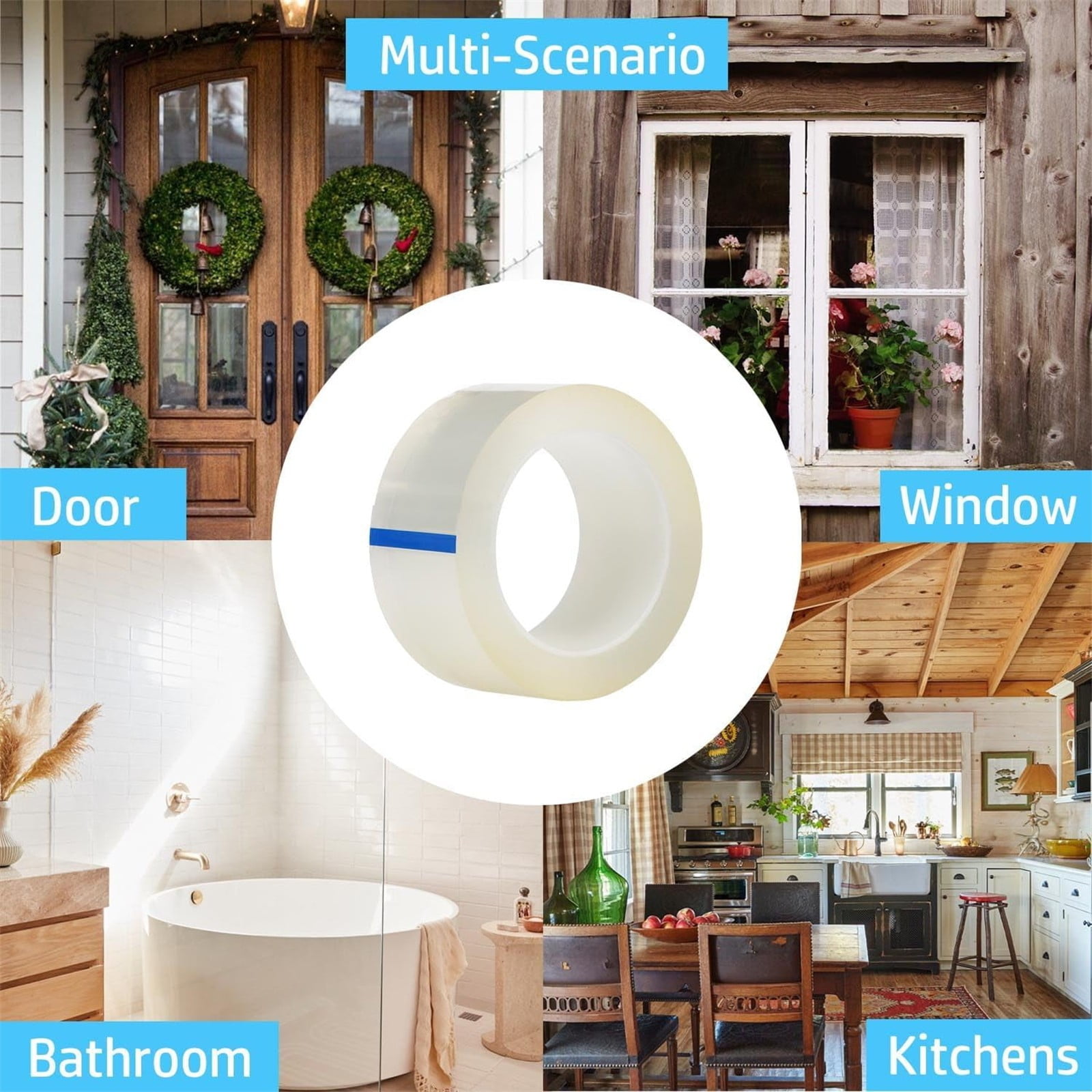1x Waterproof Window Weather Sealing Tape,No Residue Window Insulation for Winter,Weather Resistant,Airtight Insulation Tape That Blocks Drafts,Ideal for Winter Seal & Summer Cold Air Loss Prevention