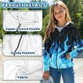 thumbnail image 6 of chaqlin Blue Fire Flame Hoodies for Boys Girls Size 14-16 Full Zip Hoodie Sweatshirt Casual Long Sleeve Jacket Kids School Coat with Pocket, 6 of 7