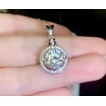 thumbnail image 2 of 8MM 2Ct Round Cut Lab Created Diamond Pendant 14K White Gold Plated 18", 2 of 4