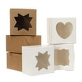 thumbnail image 6 of 10pcs White Brown Desert Gift Packing Heart Star Package Box Strawberries Muffins Donut for Pies Cookies Pastries Bakery Boxes 01, 6 of 8