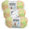 Bernat Baby Blanket Yarn - 3.5 oz - 3 Pack with Pattern Cards in Color Little Sunshine