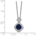 thumbnail image 3 of Sterling Silver Cheryl M Rhodium-Plated Blue Glass And Cz Necklace (18 X 10) Made In China qcm1530-18, 3 of 5