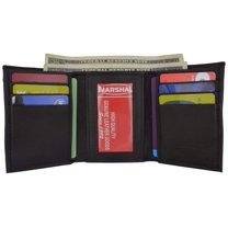 Genuine Leather Trifold Lambskin Wallet with Center ID Window 55