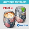 thumbnail image 4 of 12oz Stemless Wine Tumblers Pioneer Flower Vacuum Insulated Stainless Steel Travel Tumbler Cups Mug with Lid and Straw for Champaign,Cocktail,Beer with Cleaning Brush, 4 of 5