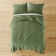 thumbnail image 3 of Juego de colcha Levtex Home, punto de cruz, color verde bosque, doble, 100% algodón, 3 of 7