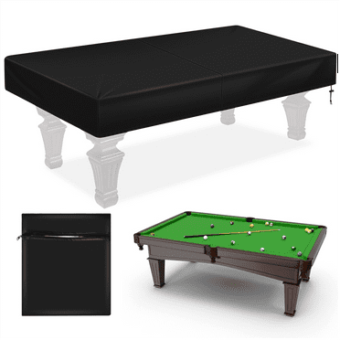 2024 TOP! 8Ft Billiard Pool Table Cover with Drawstring Waterproof for Rectangle Table, Black