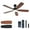 Brown, variant on Low Profile Ceiling Fan with Lights, 52 inch Modern Brown Ceiling Fans with Lights APP/Remote Control,6 Speeds Ceiling Fan Light for Indoor/Outdoor Patio Bedroom Living Room