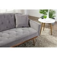 thumbnail image 5 of Convertible Velvet Futon Sofa Bed Modern European Style Loveseat Accent Sofa Tufted Button Back Sleeper Sofa Comfy Couch For Living Room Bedroom Guest Room Furniture, Gray, 5 of 7