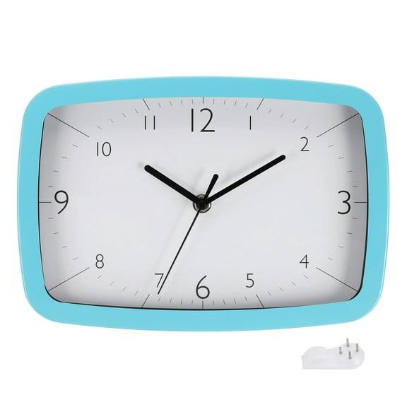 Uxcell 11 Inch Rectangle Wall Clock Silent Non-Ticking Modern Wall Clocks Quartz Battery Operated Decoration, Blue