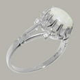 thumbnail image 3 of LBG British Made 10k White Gold Natural Opal Womens Engagement Ring - 33 size options - Size 10, 3 of 6