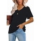 thumbnail image 2 of Camiseta Lunivop para Mujer con Cuello en V, Manga Corta, Negra, Talla M, 2 of 4
