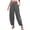 Dark Gray wide leg harem pants with pockets a1, variant on Women's Wide Leg High Waisted Harem Pants with Pockets Solid Casual Long Pants Vacation Beach Lounge Travel Trousers, Black 2XL