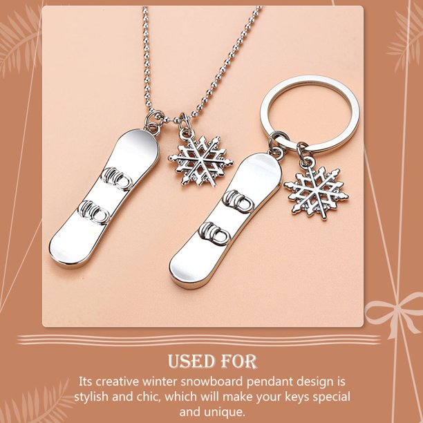 ADDHAT 3Ud Llavero De Metal Con Creativo De Snowboard Plateado Para Y Regalo