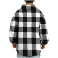 thumbnail image 4 of Dovford Mens Fuzzy Sherpa Sweatshirt Buffalo Plaid Pullover Quarter Zip Winter Warm Fleece Sweatshirts with Pocket, 4 of 6