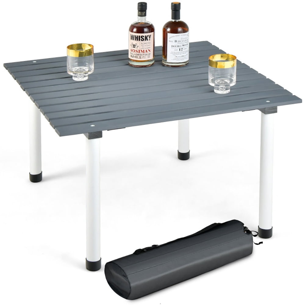 Aimee Lii Folding Outdoor Camping Table with Carrying Bag for Picnics and Party, Camp Tables PorTable Foldable, Gray