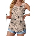 thumbnail image 2 of Fantaslook Womens Tank Tops Dressy Casual Sleeveless Blouses Crew Neck Pleated Tunic Shirts Summer Tops, 2 of 8