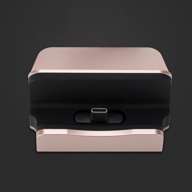 OULII Micro Docking Station Charger Stand For Fast Charging Data Compatible With Portable Rose Gold Desktop Station