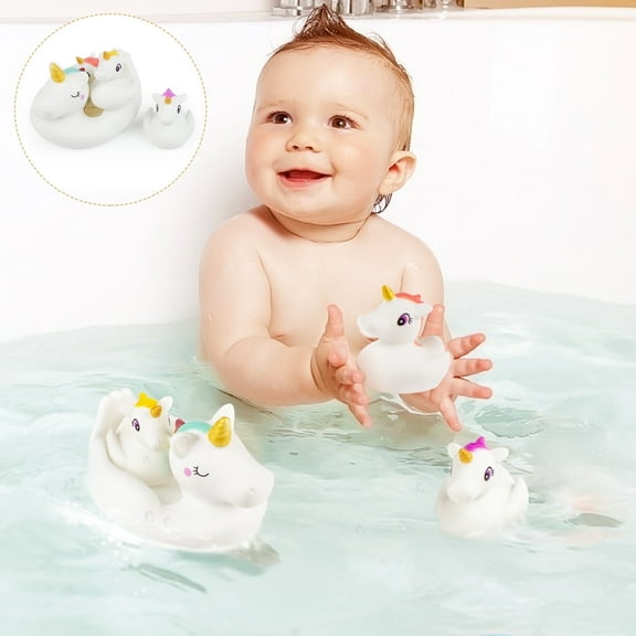 Timy 4 Pcs Bath Toy Toddlers Unicorn Floating Water Spray Toys for Boys & Girls Shower Time, Pool Party Toy