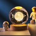 thumbnail image 3 of Planetas 3D Bola de cristal USB Luz de planeta de cristal brillante con base de madera Esfera de planeta grabada creativa Luz de noche de planeta de cristal para la decoración de la oficina en el hoga, 3 of 10