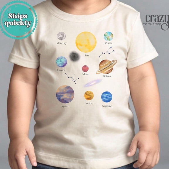 Planet Shirt For Kids, Solar System Kids T-Shirt, Space Tee, Space Tshirt For Kids, Space Birthday Shirt TODDLER SHORT SLEEVE TEE BELLA CANVAS 3001T