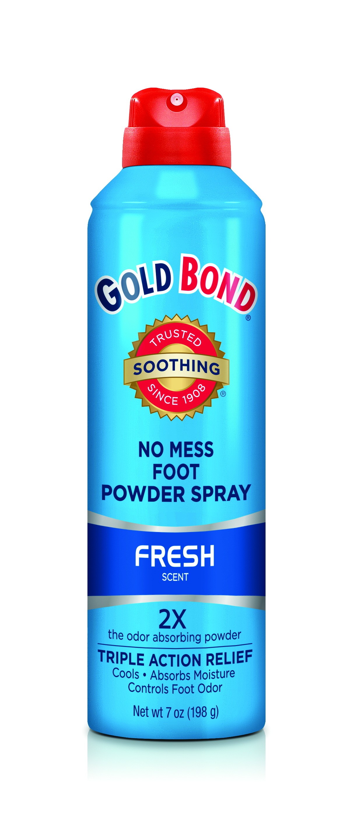 GOLD BOND No Mess Foot Powder Spray, Fresh Scent, 7oz