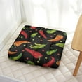 thumbnail image 3 of Chili Floor Pillow&nbsp;– 22x22 Inch Square Meditation Cushion, Dutch Velvet, Spicy Red Chili Peppers Print for Yoga & Lounge, Cute Kawaii Vegetable Pattern (Hot & Funny Cartoon Aesthetic), 3 of 6