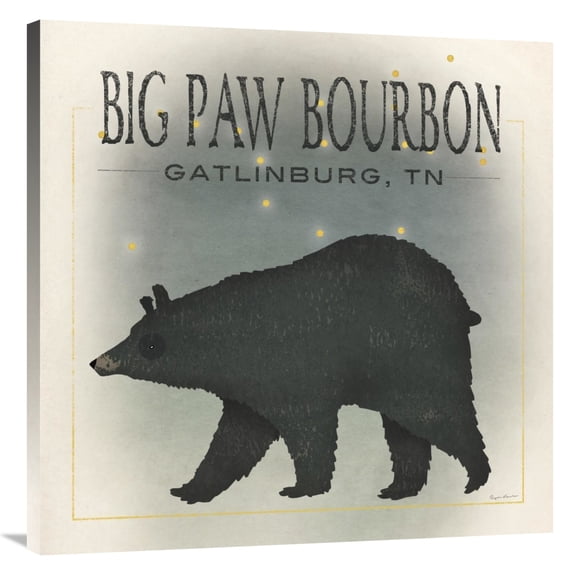 Global Gallery's 'Ursa Major Big Paw Bourbon' By Ryan Fowler Stretched Canvas Wall Art