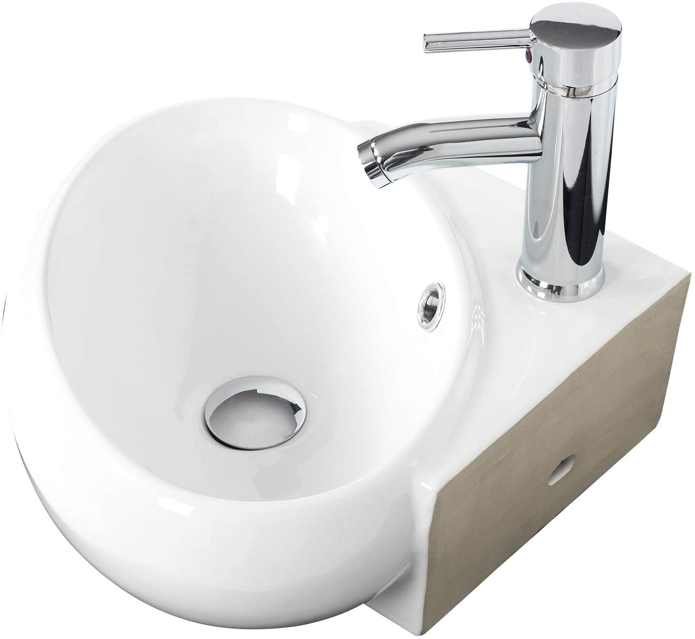 Buy Elecwish White Ceramic Bathroom Sink Triangle Bathroom Wall Mount Sink Corner Sink With Single Faucet Hole And Overflow Online In Indonesia 773611690