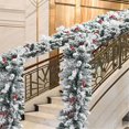 thumbnail image 5 of Artificial Flowers,2.7M Christmas Garland With Flocked Realistic Frosted Greenery For Indoor Outdoor Holiday Decor Christmas Vine For Mantel Staircase Wreath, 5 of 7