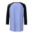 thumbnail image 4 of TTUHYWXI 3/4 Sleeve Tops for Women Workout Shirts Baseball Style Raglan Tshirts Casual Color Block Tees Comfy Steetwear (Light Blue, 3XL), 4 of 6
