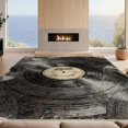 thumbnail image 2 of Design&I 3'x5' Ultra Soft Throw Mat, Retro Vinyl Record Music Distressed Groove Ring Border Circle Flowing Dynamic None Fluffy Washable Easy Care Indoor rug for Bedside Hallway, 2 of 7