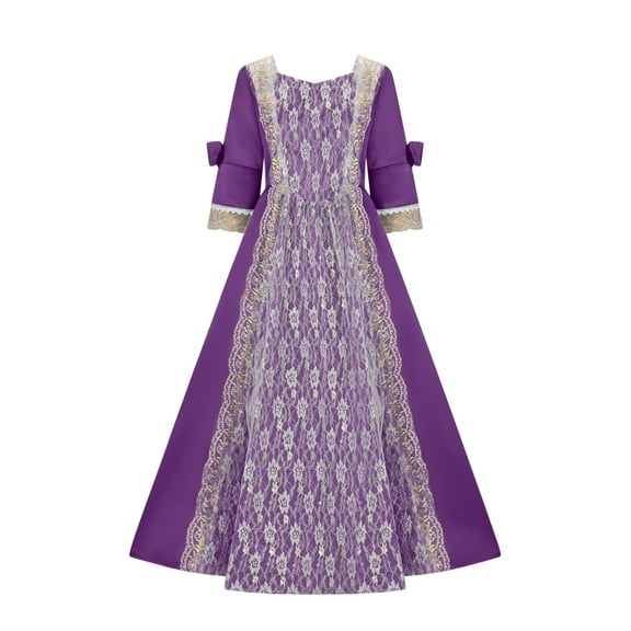 Lorytime A Line Dress for Women Formal Plus size Maxi 50s Gown Square Neck Vintage Dresses 3/4 Sleeves Party Dresses