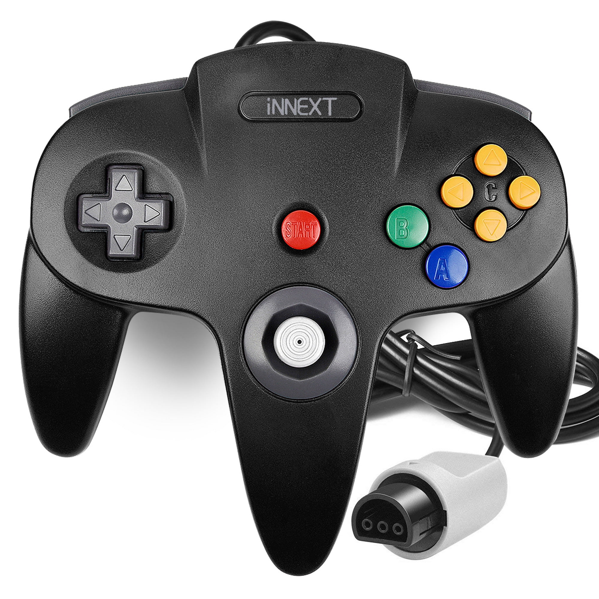 nikkel Et bestemt Nødvendig N64 Gaming Classic Controller, iNNEXT Retro N64 Wired Gaming Gamepad  Controller Joystick for N64 System Home Video Game Console（Black） -  Walmart.com