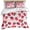 Red, variant on 3 Piece Strawberry Duvet Cover Set Full Size, Microfiber Comforter/Quilt Cover with Corner Ties and 2 Pillowcases, Pink Spring Summer Rustic Floral Fruit All Season Soft Bedding with Zipper Closure