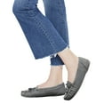 thumbnail image 4 of Real Fancy Moccasin Slippers for Women Flat Casual Comfortable Loafer Shoes Womens Moccasin Slippers Spring Driving Moccasins Shoes(Gray), 4 of 6