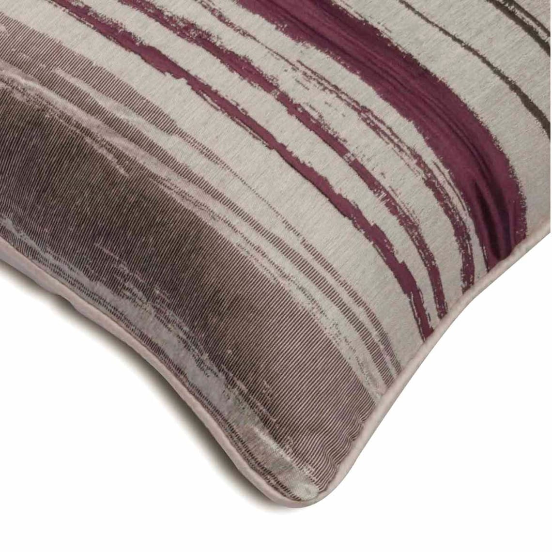 Pillow Case Zip, Purple 12"x12" (30x30 cm) Cushion Cover, Jacquard Silk Abstract Throw Pillow Cover&nbsp;For Sofa, Striped Pattern Contemporary Style - Berry Martini