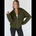 thumbnail image 4 of Sudaderas con Capucha y Cremallera para Mujer, Sudaderas Extragrandes, Conjuntos de Moda Escolar para Otoño, Chaquetas Informales, Ropa de Invierno Verde XL, 4 of 9